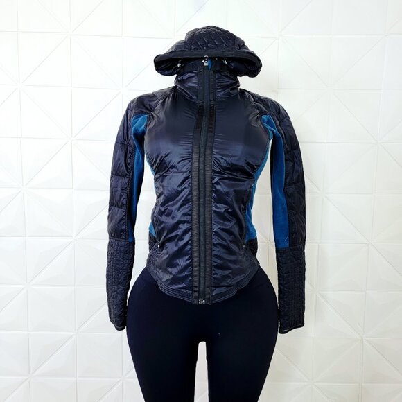 Lululemon Women's Black Alberta Lake Blue Bundle Up Full-Zip Run Jacket Size 4 - Picture 2 of 10